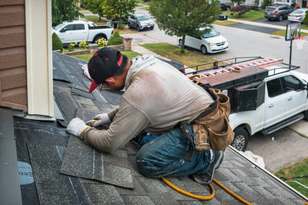 Professional Gutter Repair And Installation technician working in Gowen, MI